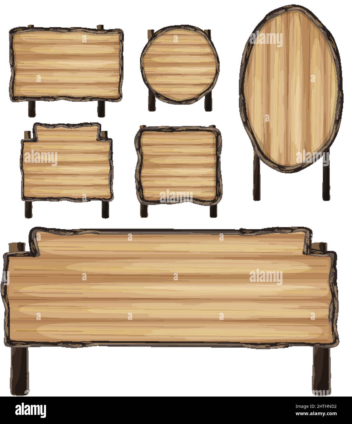 Set of wooden sign banner illustration Stock Vector Image & Art - Alamy