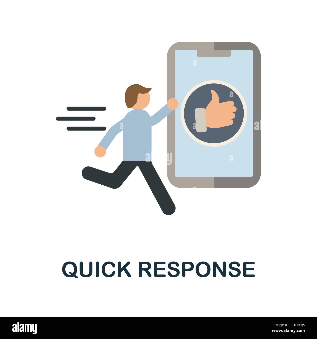 Quick Response flat icon. Colored element sign from feedback collection. Flat Quick Response icon sign for web design, infographics and more. Stock Vector