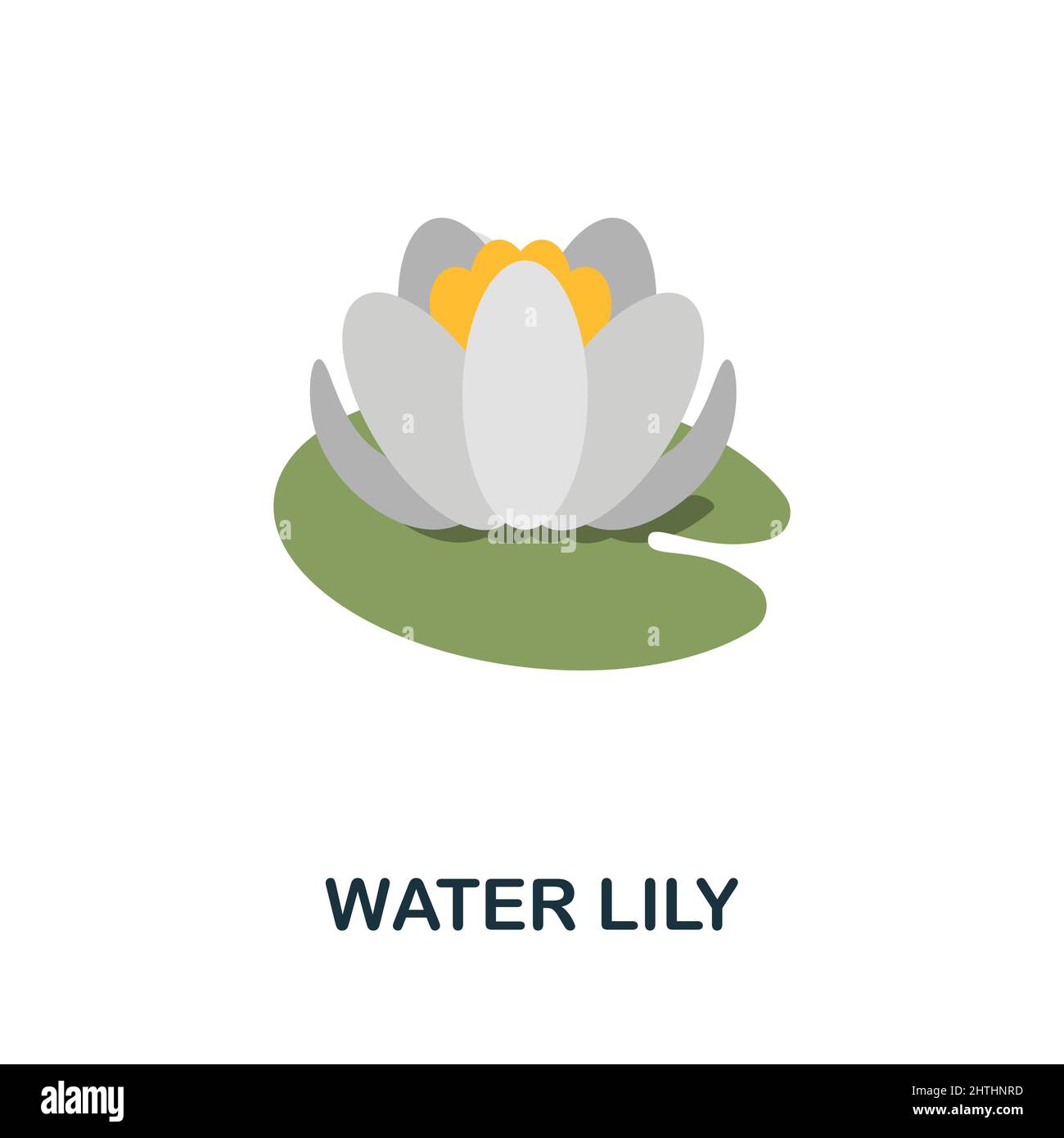 Water Lily flat icon. Colored element sign from flowers collection. Flat Water Lily icon sign for web design, infographics and more. Stock Vector