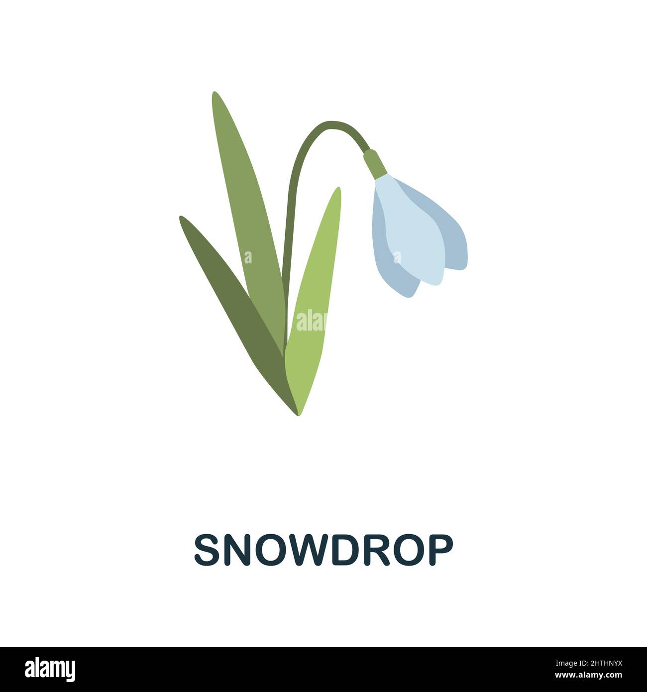 Snowdrop flat icon. Colored element sign from flowers collection. Flat Snowdrop icon sign for web design, infographics and more. Stock Vector