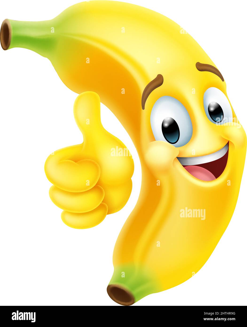 Banana Fruit Cartoon Character Emoji Mascot Stock Vector