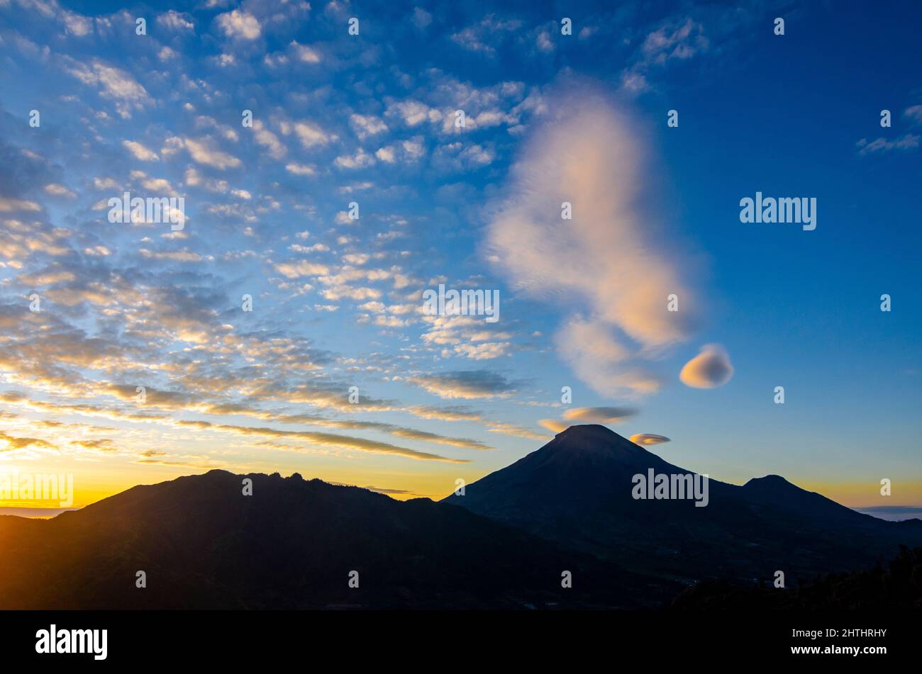 Sunset Prau Sunrise in the mountains of Prau Stock Photo - Alamy