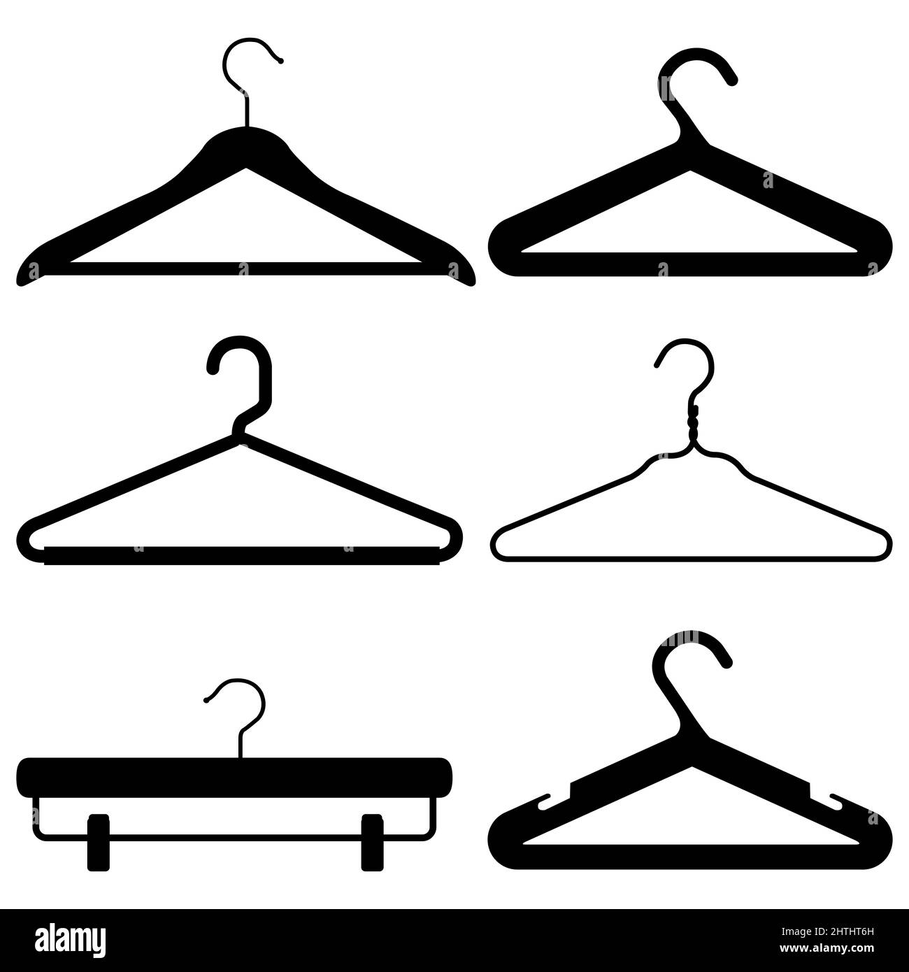 Clothes hangers icon set on white background. Stock Photo