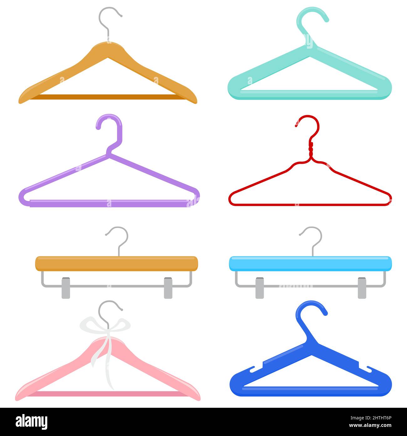 Colored Plastic Hangers Stock Photo, Picture and Royalty Free