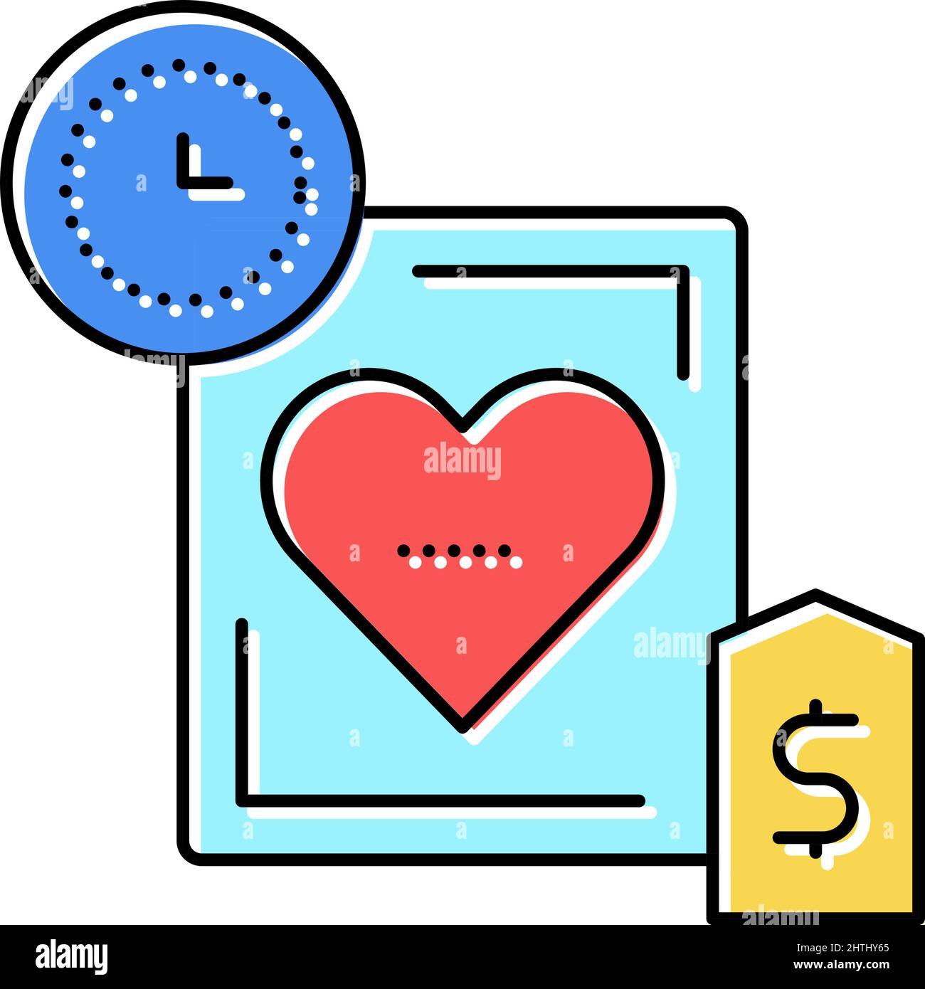 heart transplant price and time color icon vector illustration Stock ...