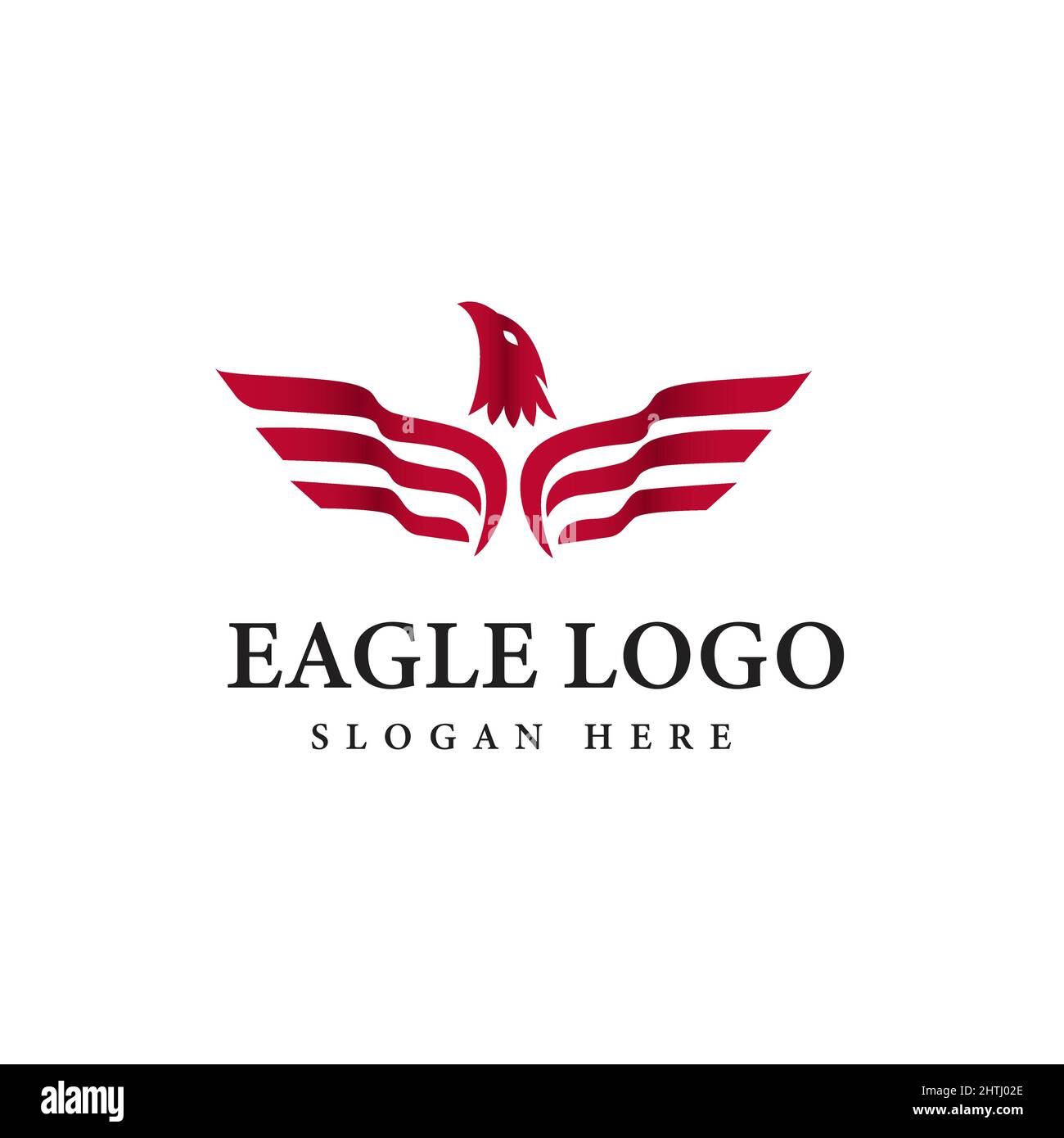 Flying red eagle illustration logo Stock Vector