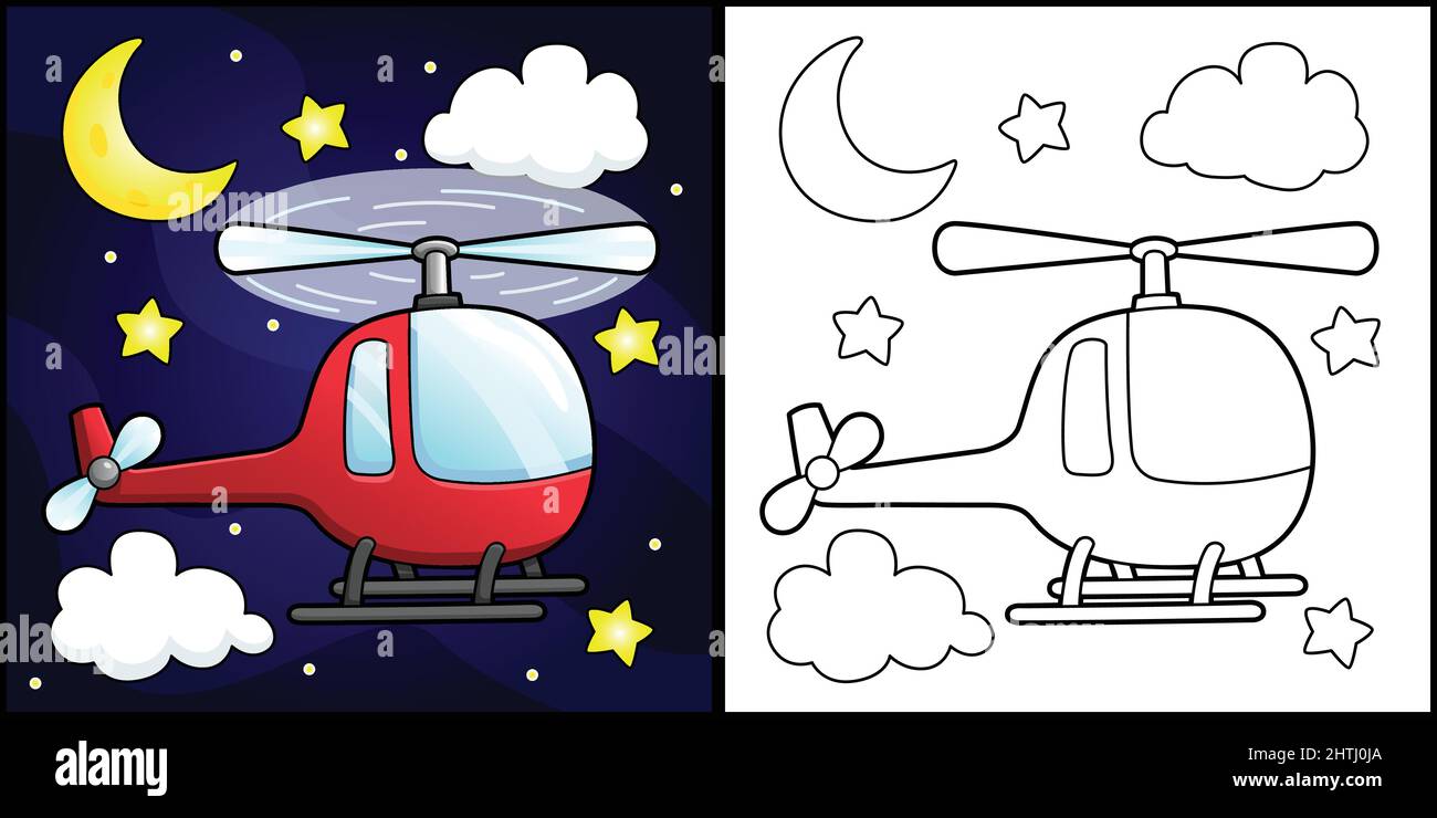 helicopter coloring page