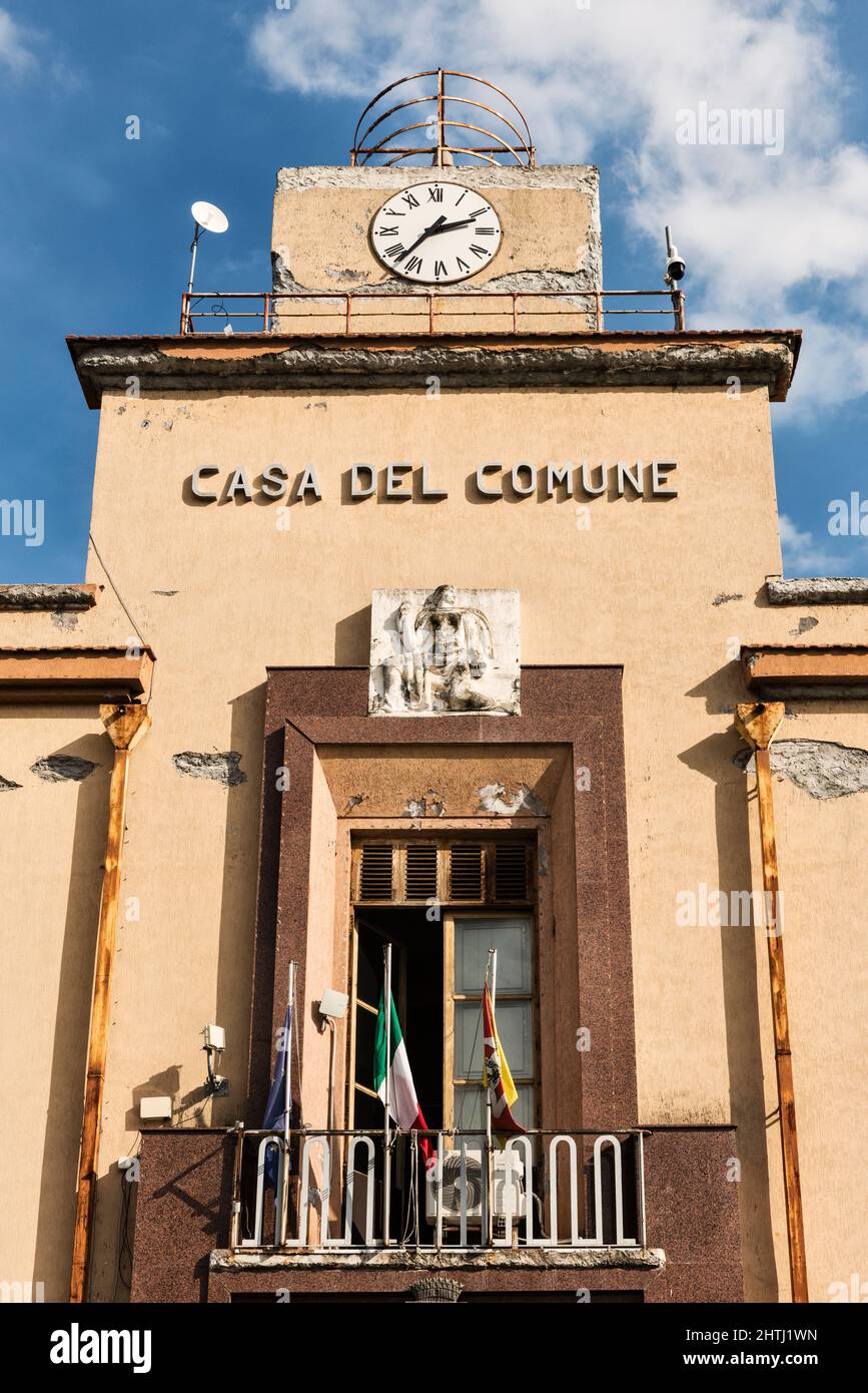 The Casa del Comune in Mascali, Etna, Sicily, Italy. The town was