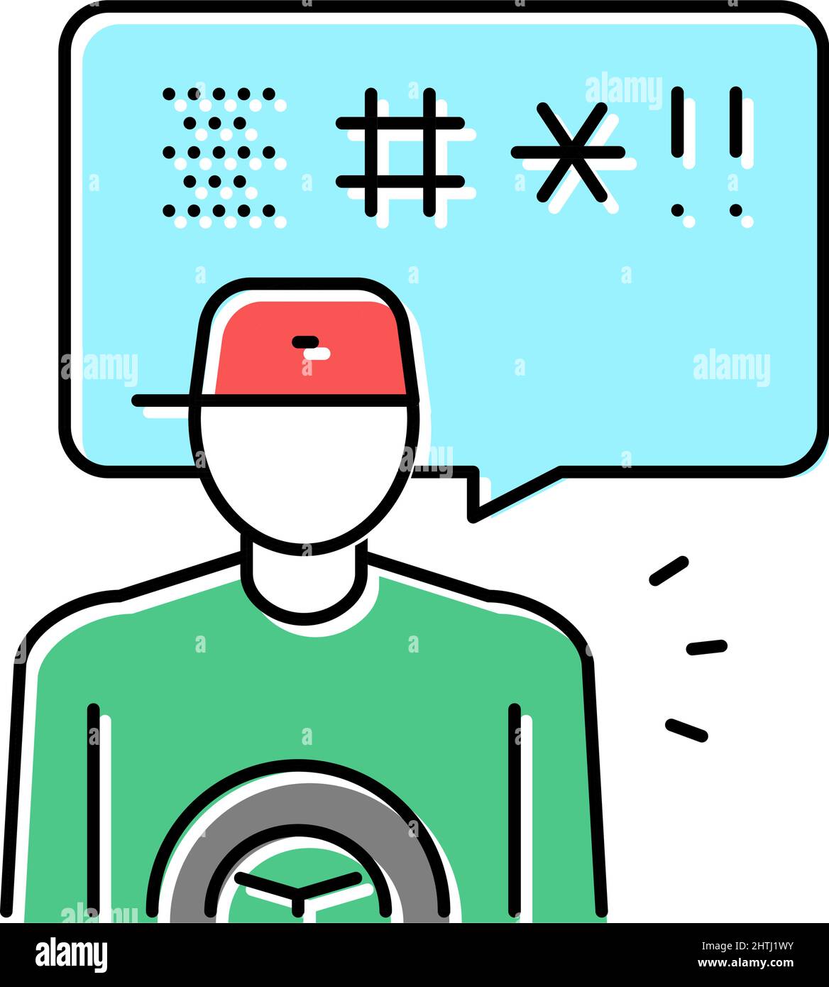 driver swearing color icon vector illustration Stock Vector Image & Art ...