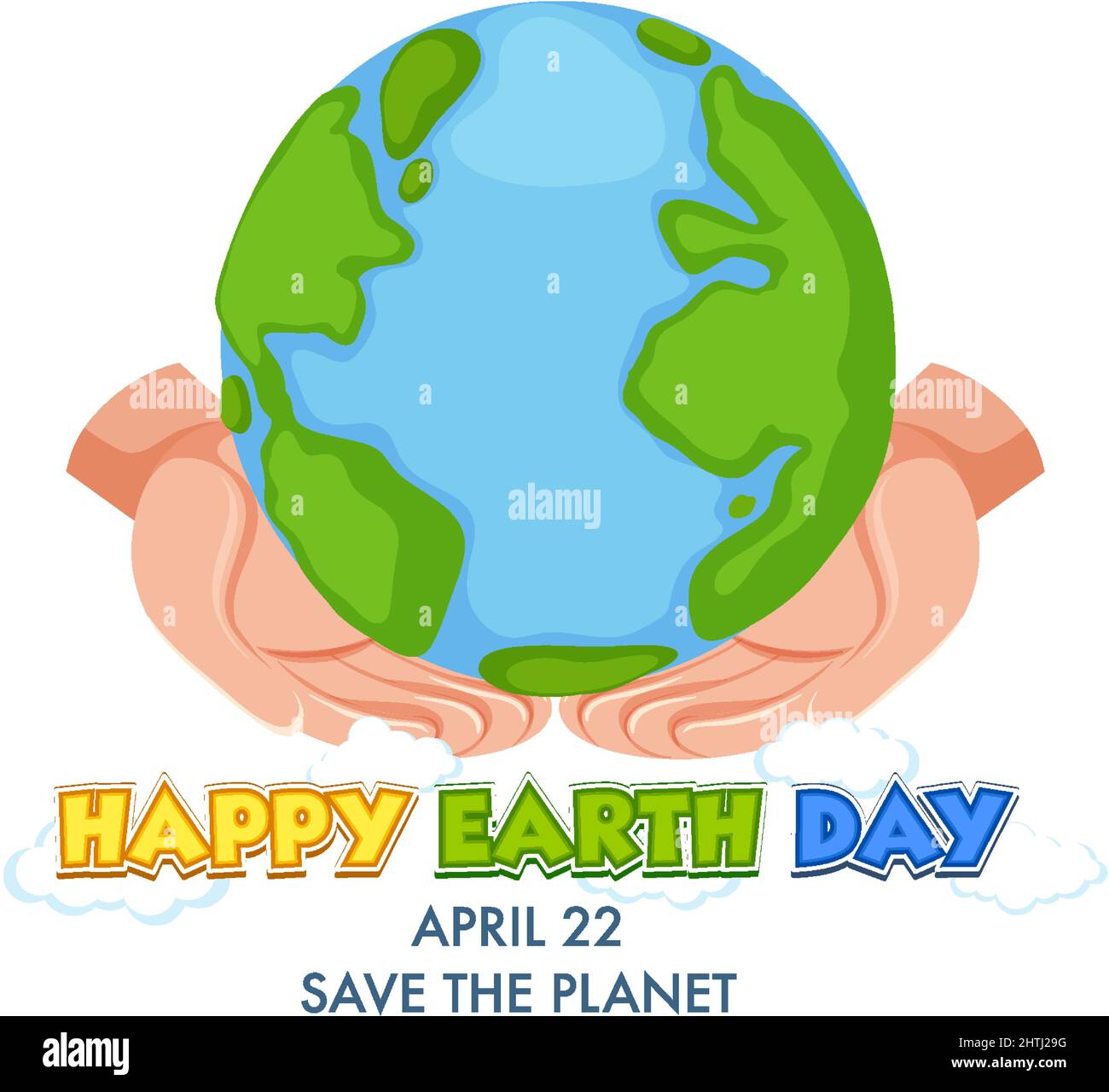 Happy Earth Day On 22 April poster design illustration Stock Vector ...