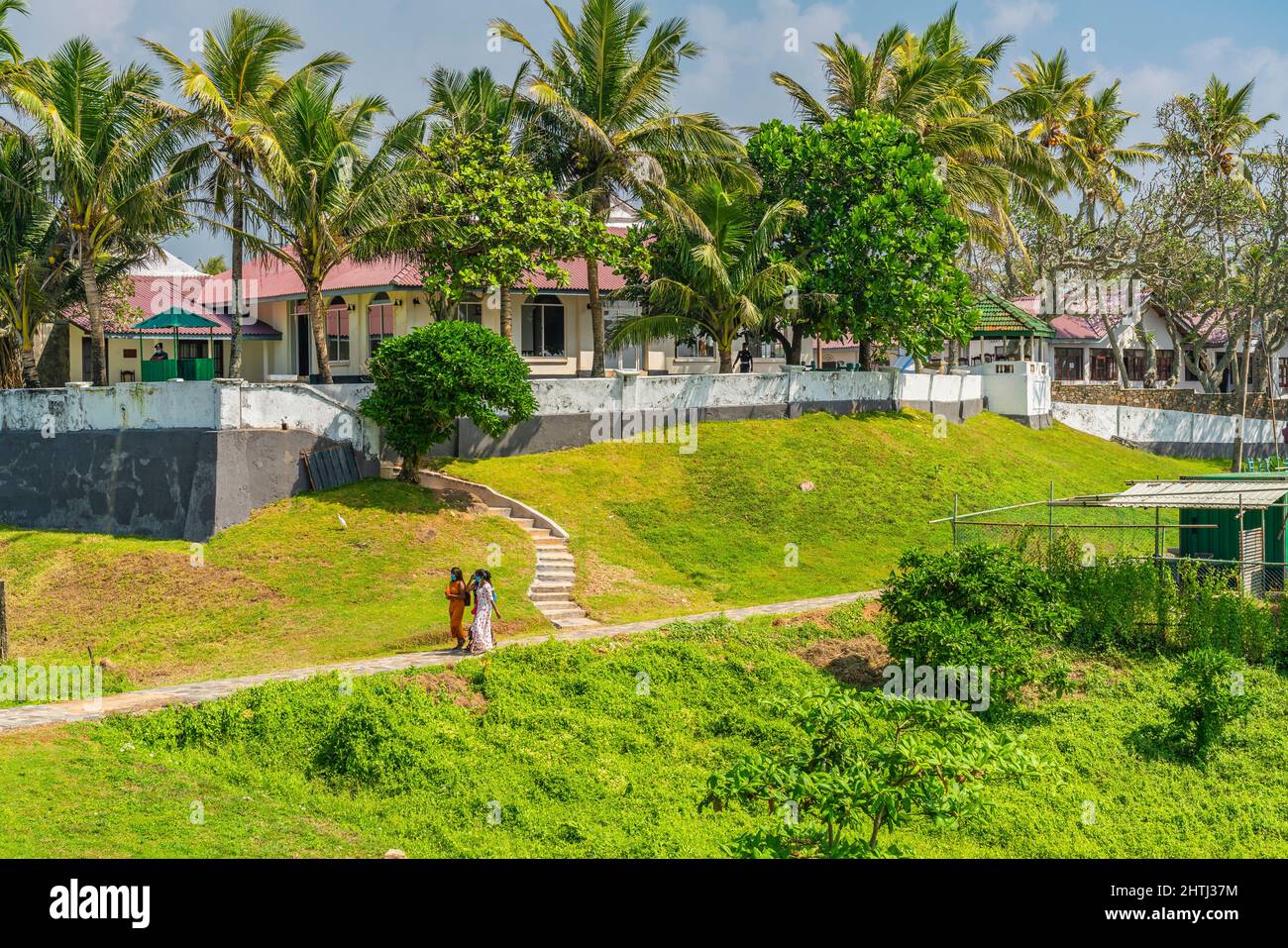 GALLE, SRI LANKA DECEMBER 24.2021 Sri Lankan Womens walking at the