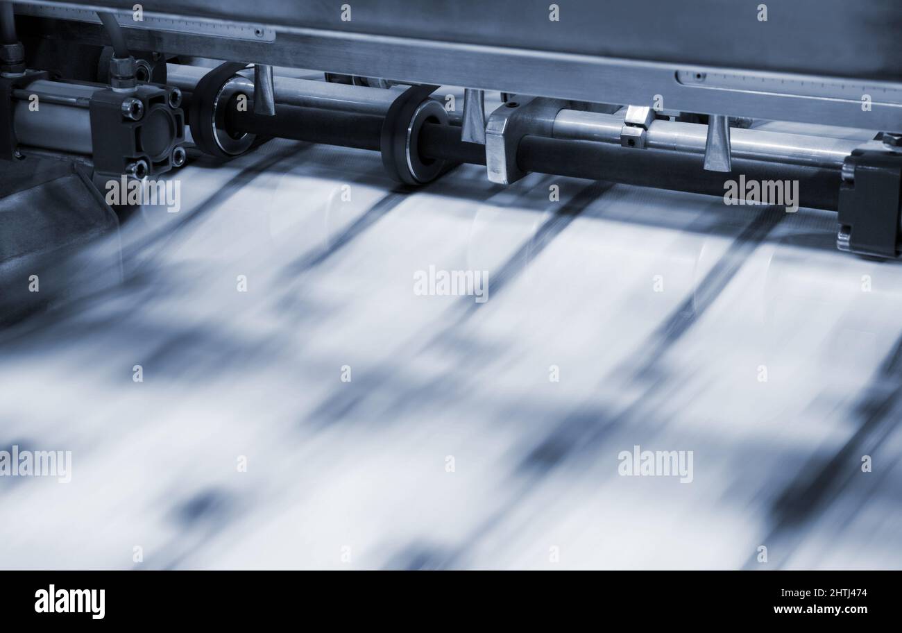 polygraphic process in a modern printing house Stock Photo