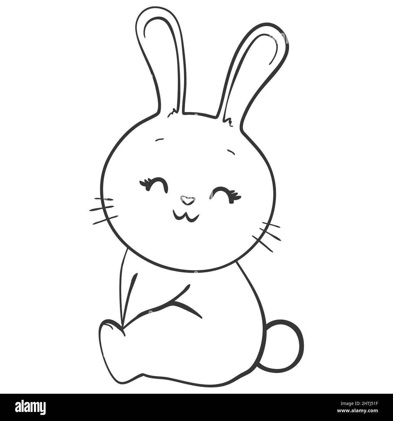 vector hand-drawn cute cartoon rabbit. print, sticker, logo, sketch,  doodle. isolated on a white background. children's drawing. bunny Stock  Vector Image & Art - Alamy