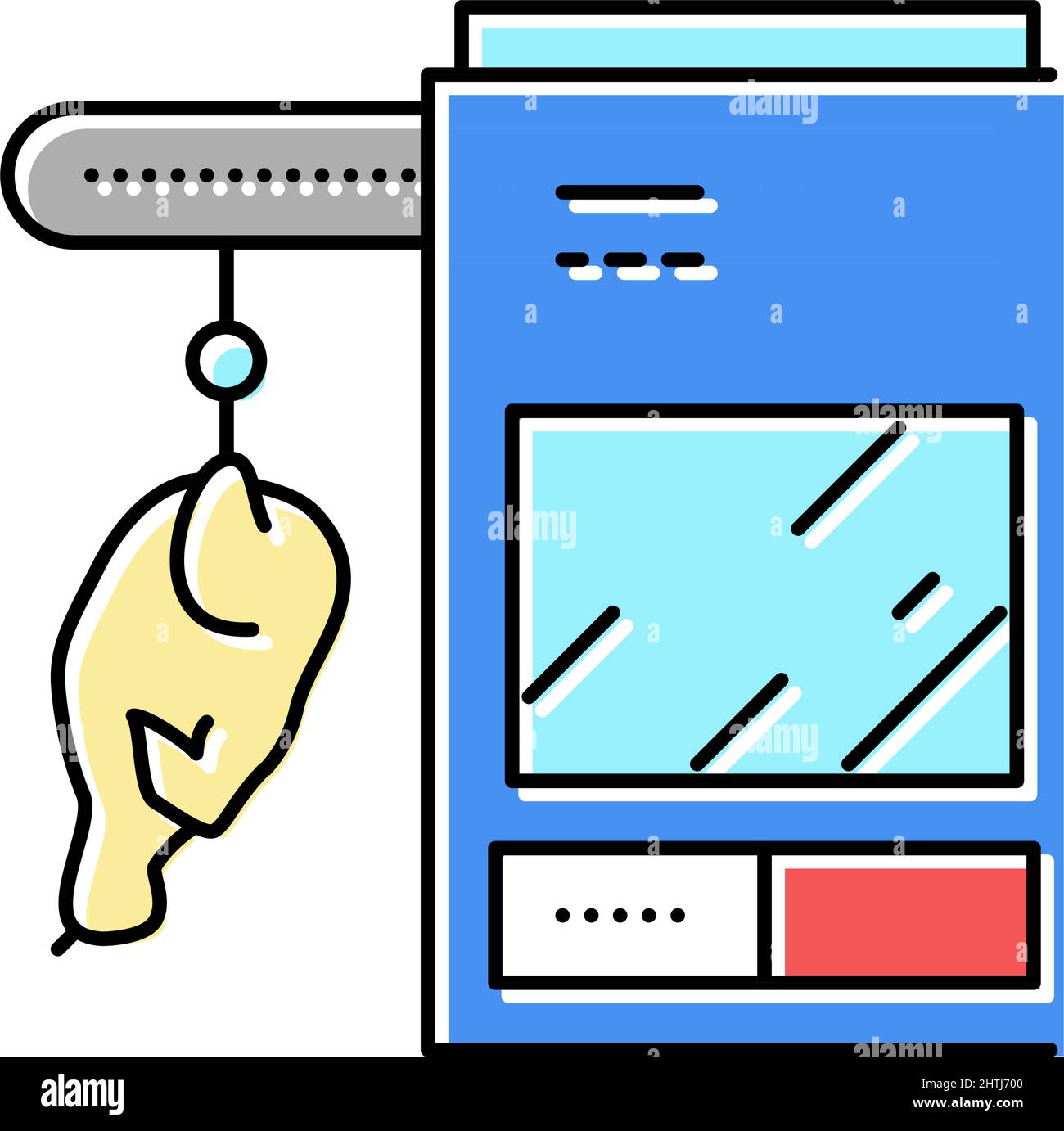 conveyor machine chicken factory color icon vector illustration Stock ...