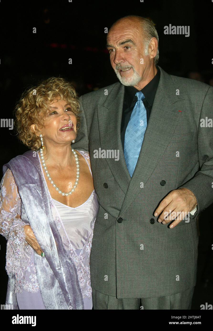 Sean Connery with his wife Micheline Roquebrune at the London premiere of his new film LEAGUE OF GENTLEMEN 29th Sept 2003 Stock Photo