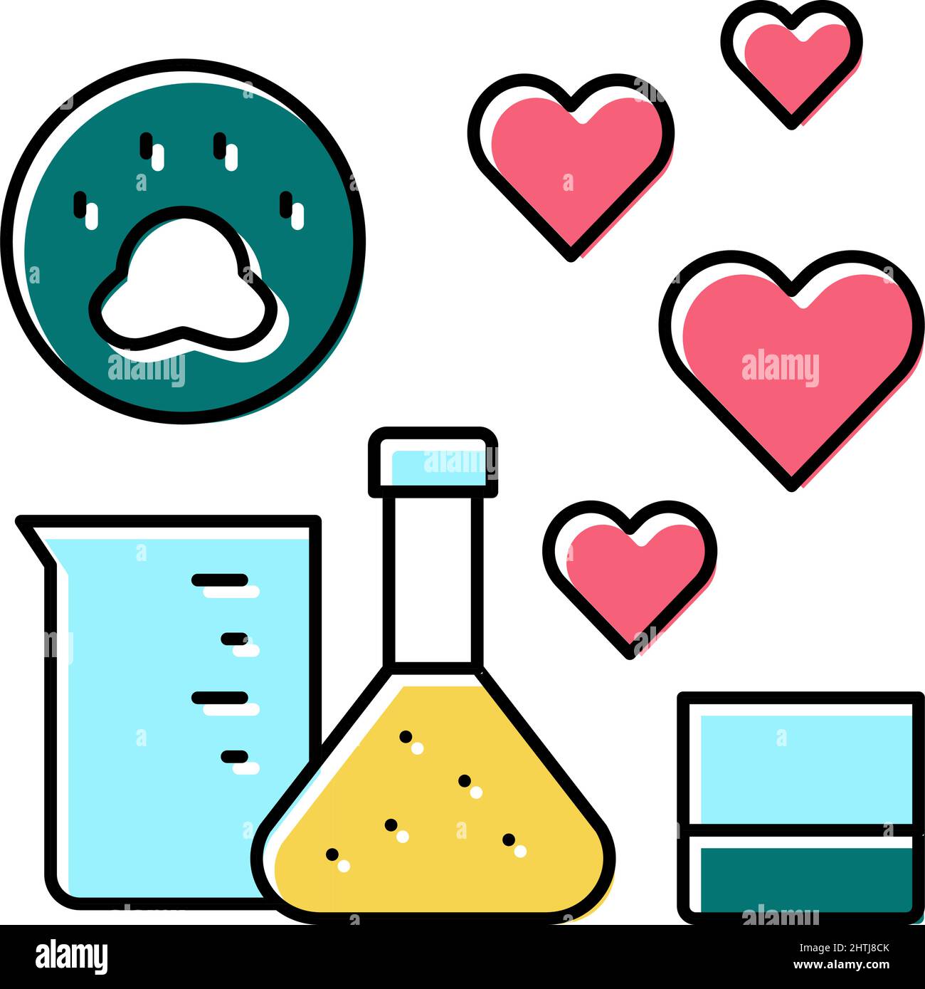 chemical test on animal color icon vector illustration Stock Vector