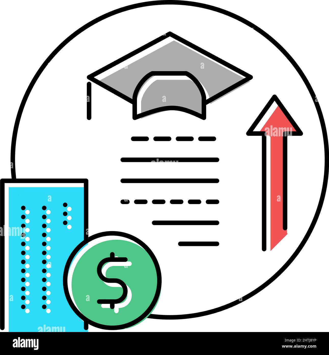 training and courses benefits color icon vector illustration Stock ...