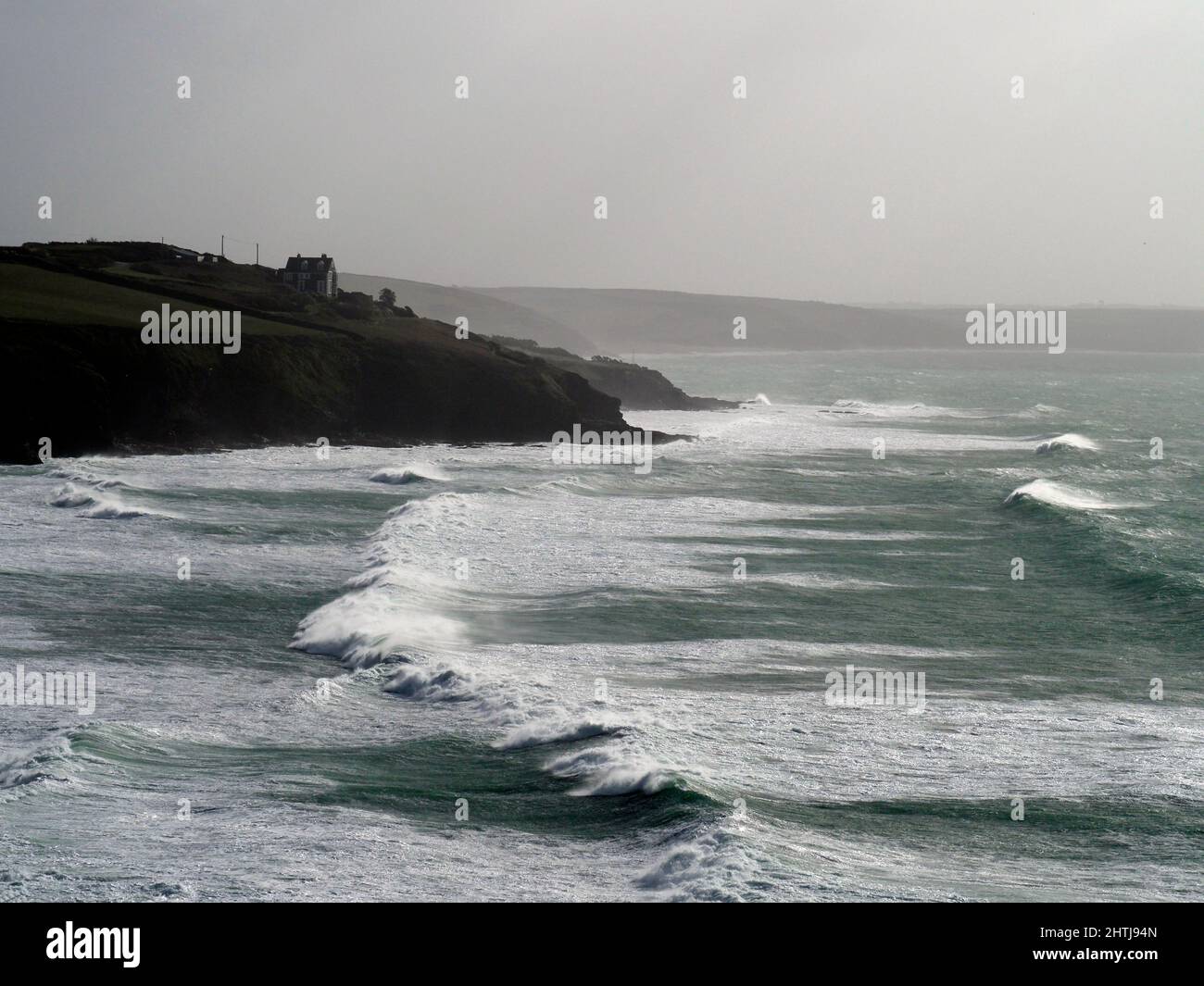 Waves near Porthleven, Cornwall Stock Photo