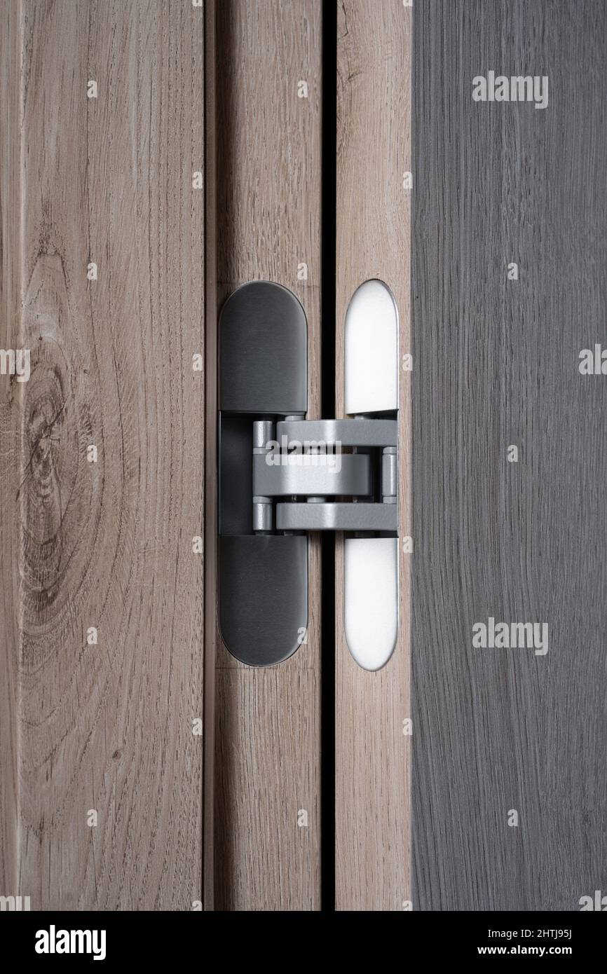 modern and stylish secured metal door hinge Stock Photo Alamy