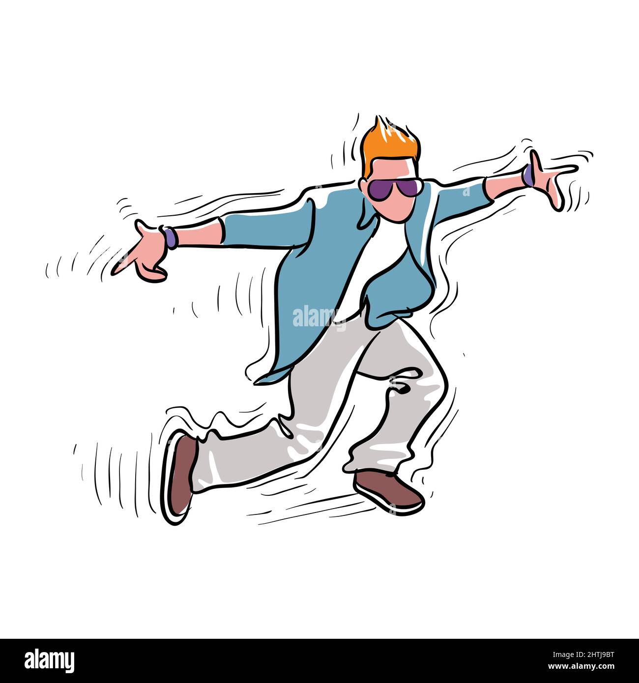 hip hop dance vector illustration isolated in white background Stock