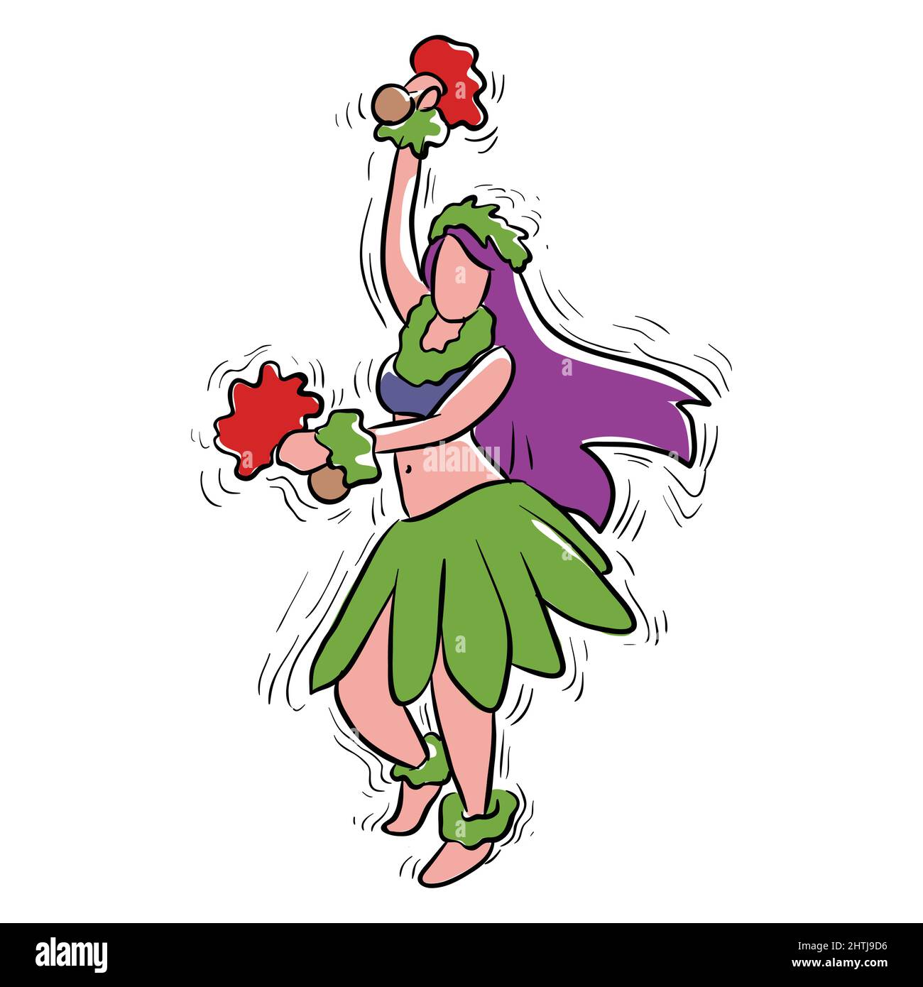 Hula dancer vector illustration isolated in white background Stock Vector