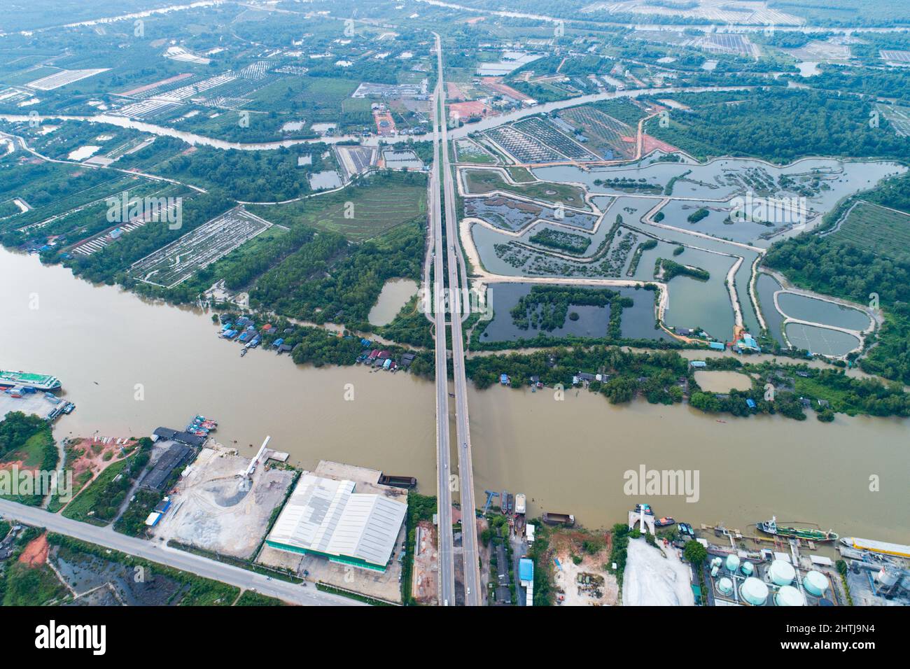 Aerial view of boat surat thani hi-res stock photography and images - Alamy