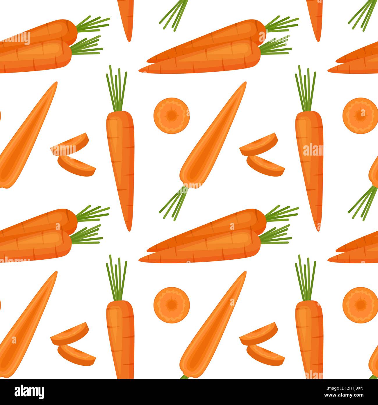 Seamless pattern with carrots. Carrot background, vector illustration Stock Vector