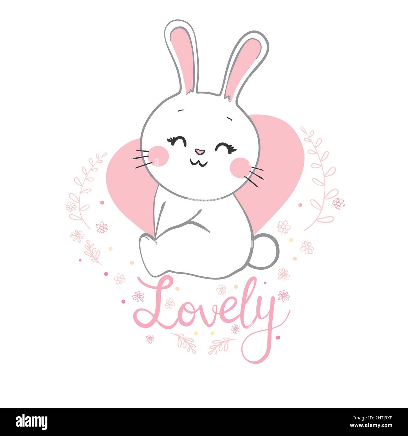 Cute rabbit character, bunny vector illustration. This is an ...