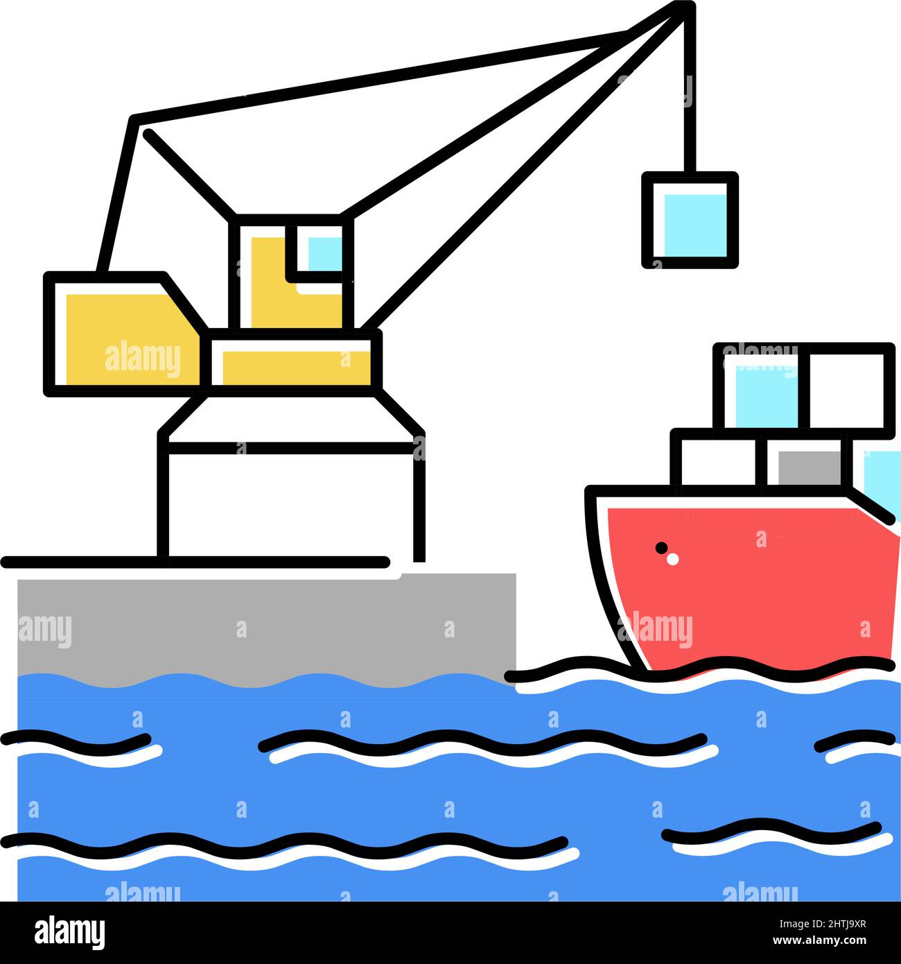 crane port color icon vector illustration Stock Vector Image & Art - Alamy