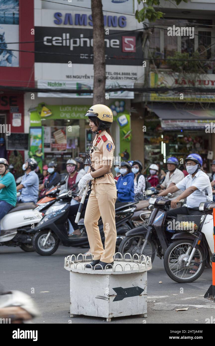 Traffic regulation in Ho Chi Minh, Vietnam Stock Photo Alamy