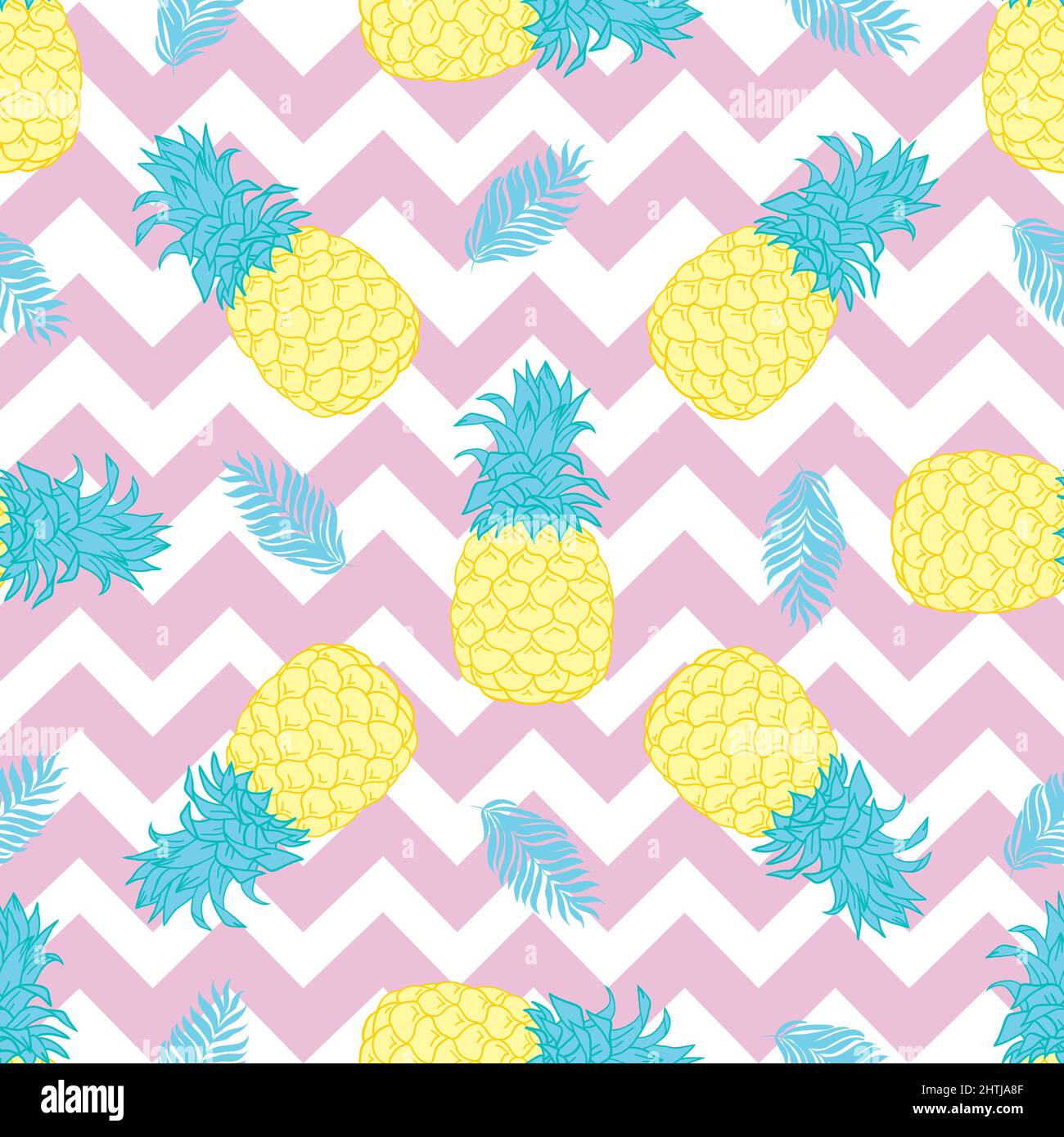 Fresh yellow pineapple vector repeat seamless pattern. Great for fabric ...
