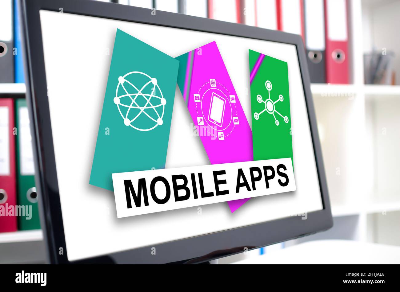 Mobile apps concept shown on a computer screen Stock Photo - Alamy
