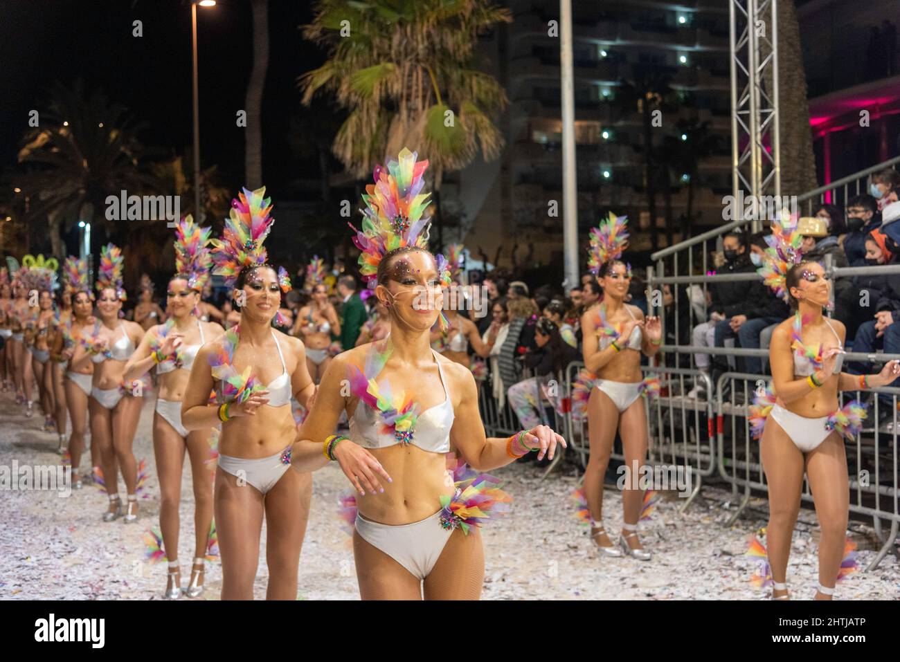 sitges carnaval 2022 desfile de sonrisas en la rua de la disbauxa 2022 Stock Photo