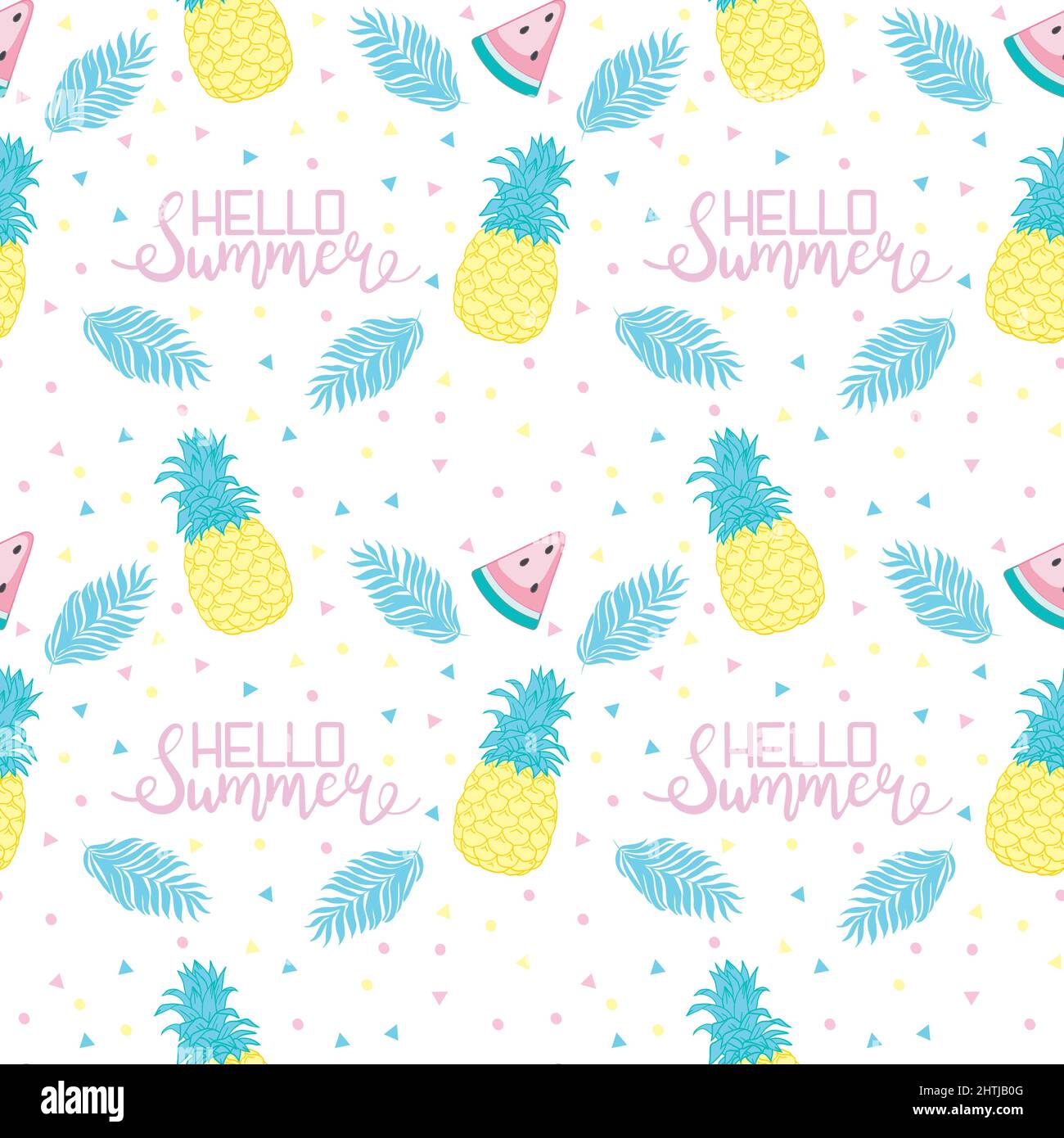 Fresh yellow pineapple vector repeat seamless pattern. Great for fabric ...