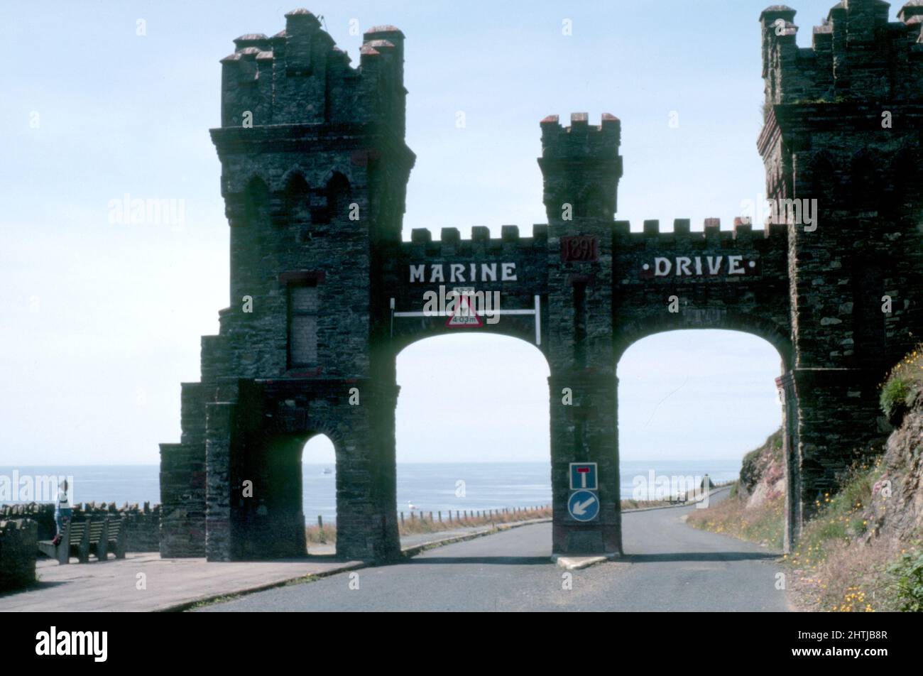 Former toll gate on Marine Drive, which leads to Douglas Head Stock Photo