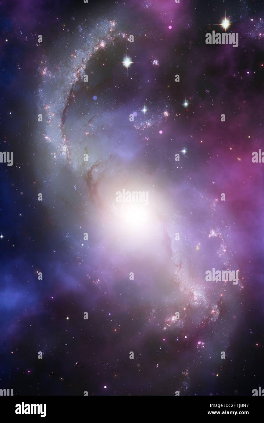 illustration of space with a galaxy Stock Photo - Alamy