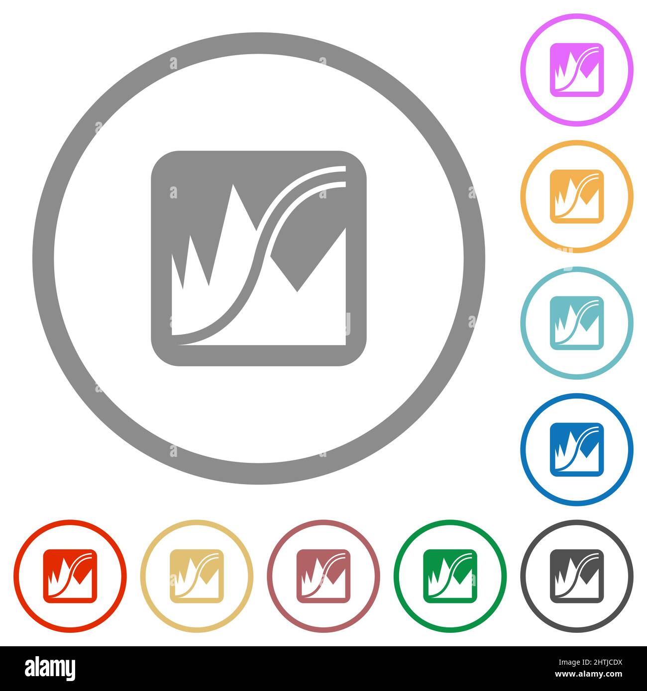 Adjust image curves flat color icons in round outlines on white ...