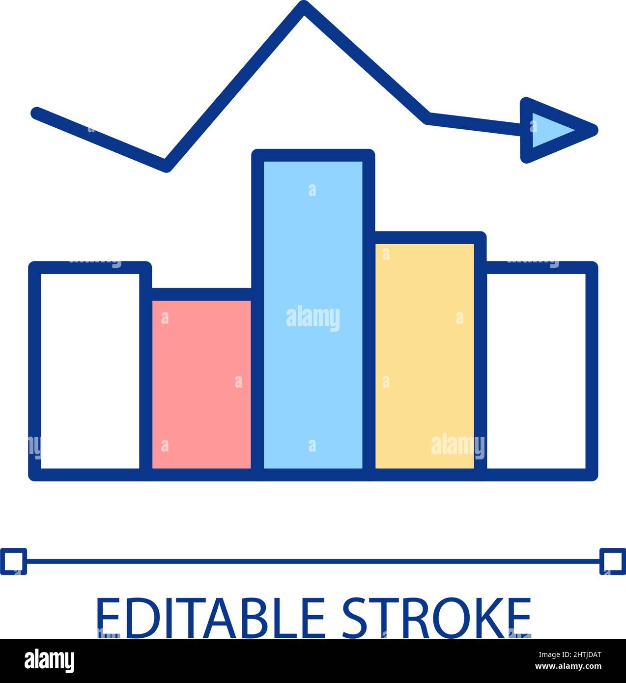 Statistical monitoring RGB color icon Stock Vector