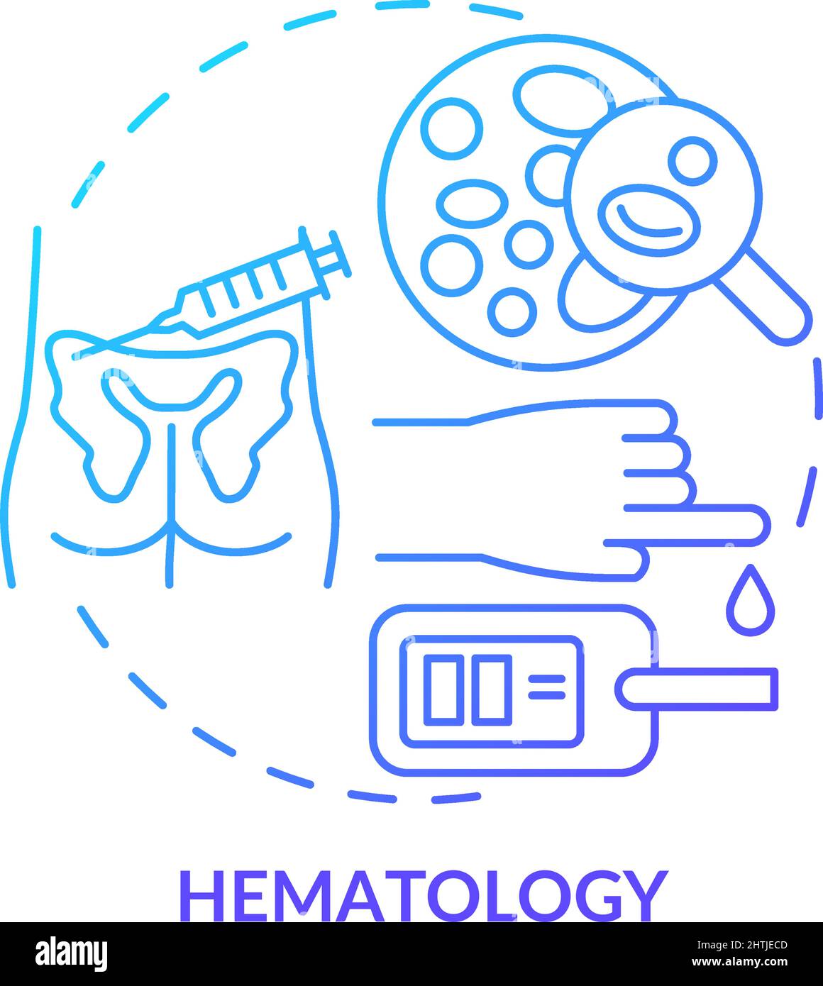 Hematology blue gradient concept icon Stock Vector