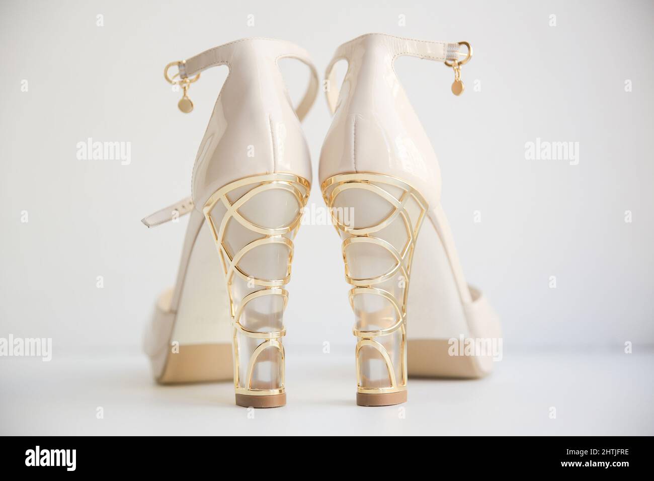 High heels store golden colour