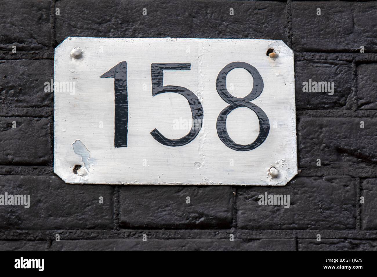 Close Up House Number 158 At Amsterdam The Netherlands 8-2-2022 Stock Photo