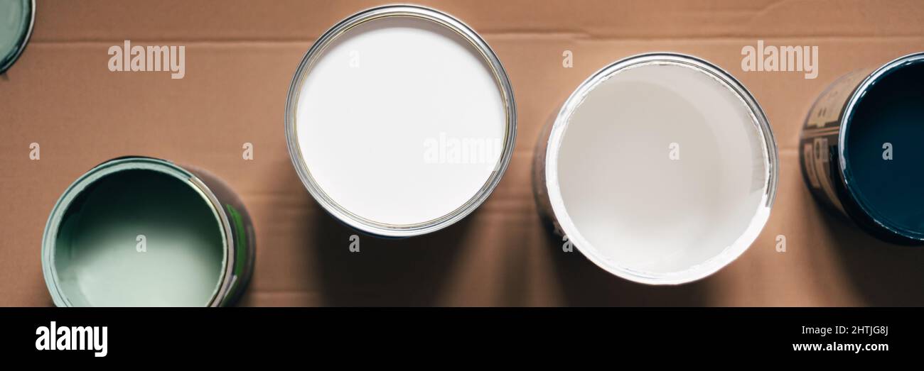 Wall paint cans Stock Photo Alamy