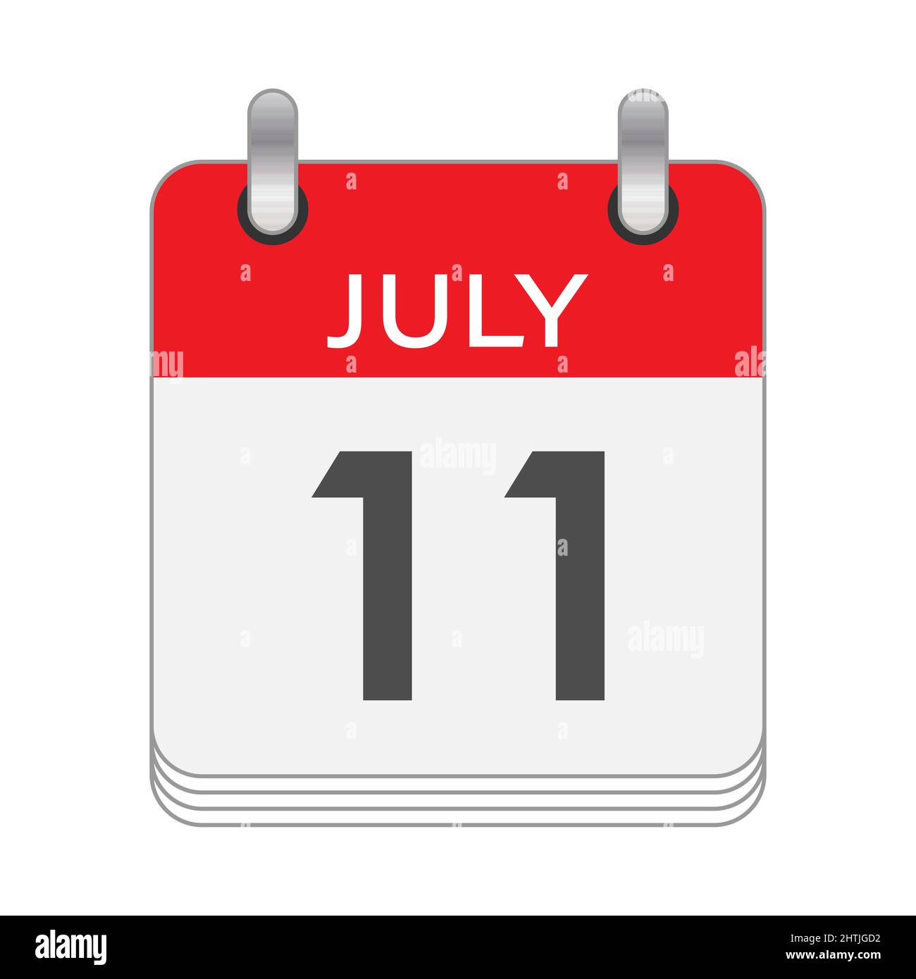 JULY 11 A leaf of the flip calendar with the date of JULY 11 Flat JULY 11 A leaf of the flip calendar with the date of JULY 11 Flat