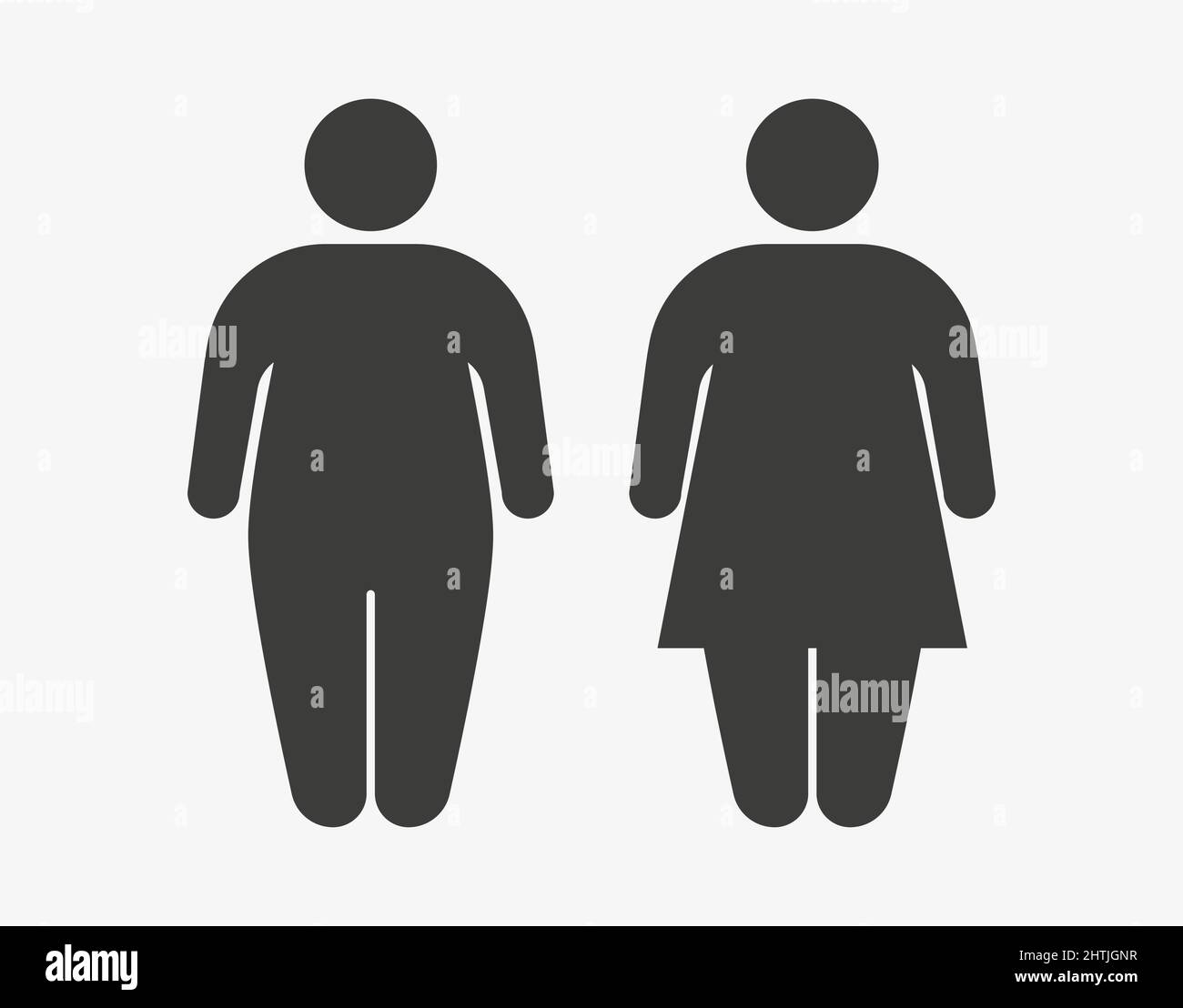 Fat couple icon. Obese man and woman vector Stock Vector