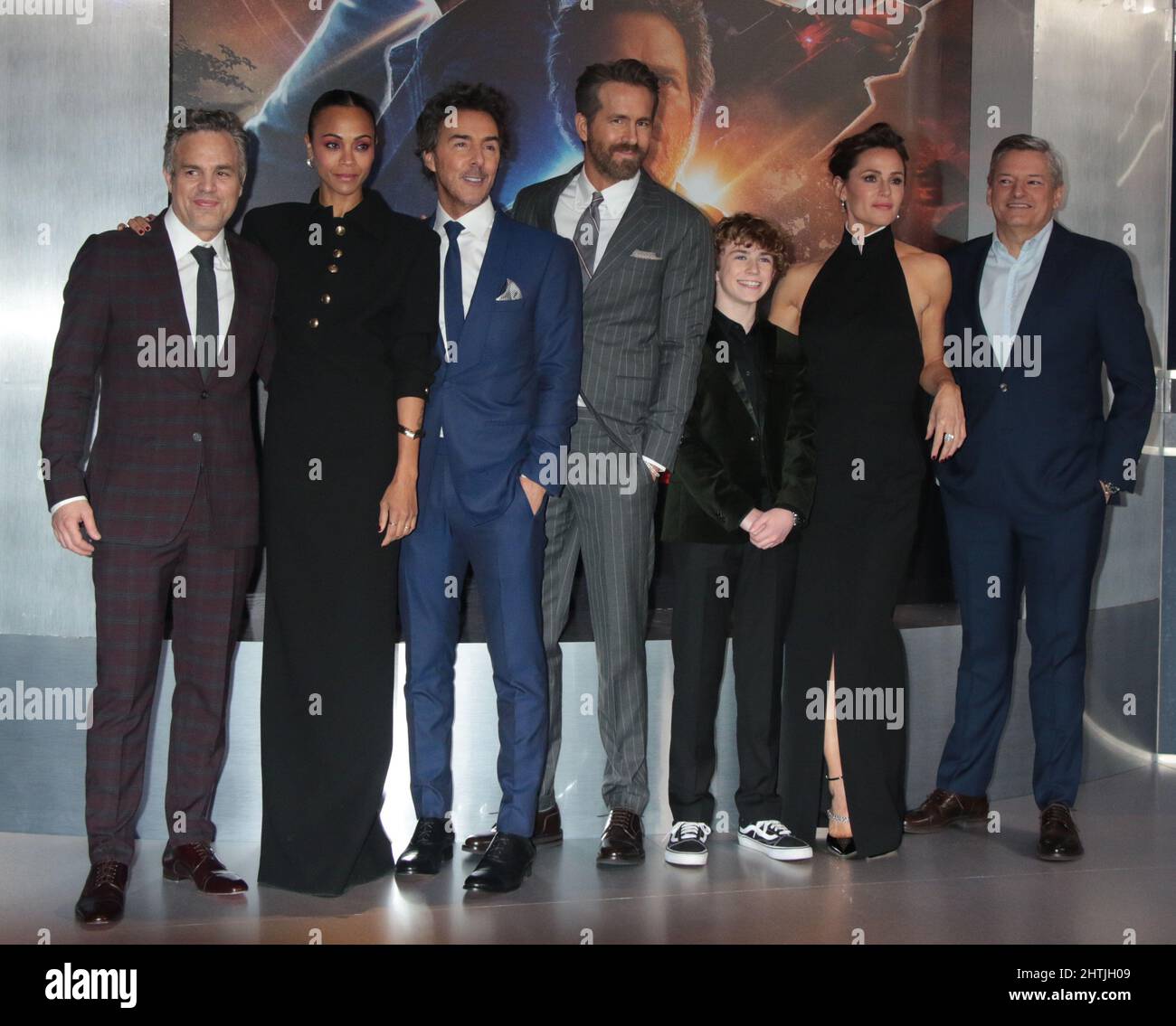 28 February 2022 - New York, New York - Mark Ruffalo, Ryan Reynolds, Walker  Scobell, Jennifer Garner. “The Adam Project” Netflix World Premiere held at  Alice Tully Hall in Lincoln Center. Photo