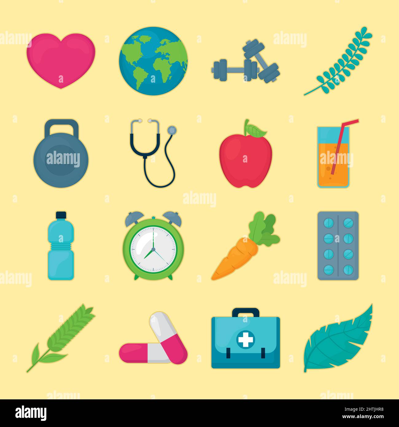 healthy lifestyle icons set Stock Vector Image & Art - Alamy