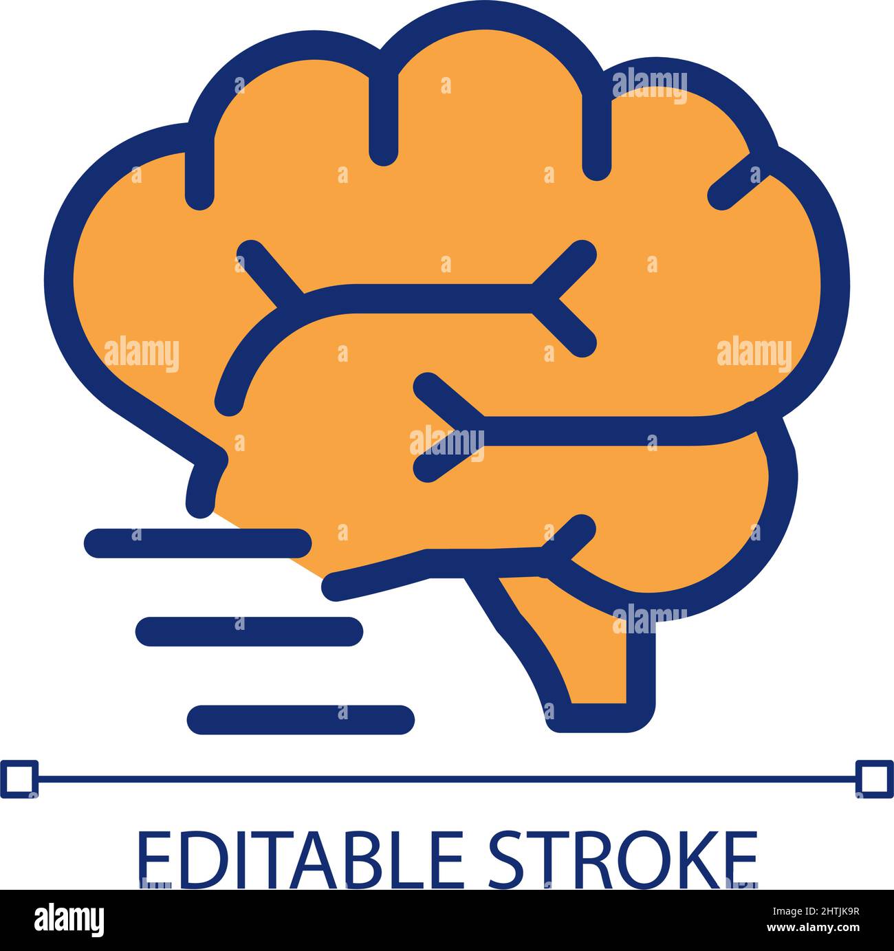 Brain activity pixel perfect RGB color icon Stock Vector