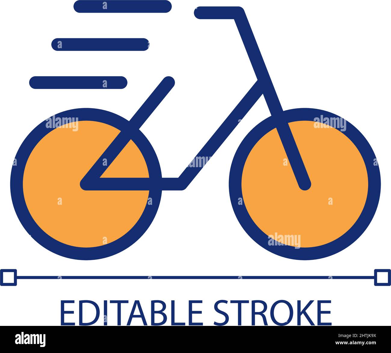 Bicycle pixel perfect RGB color icon Stock Vector