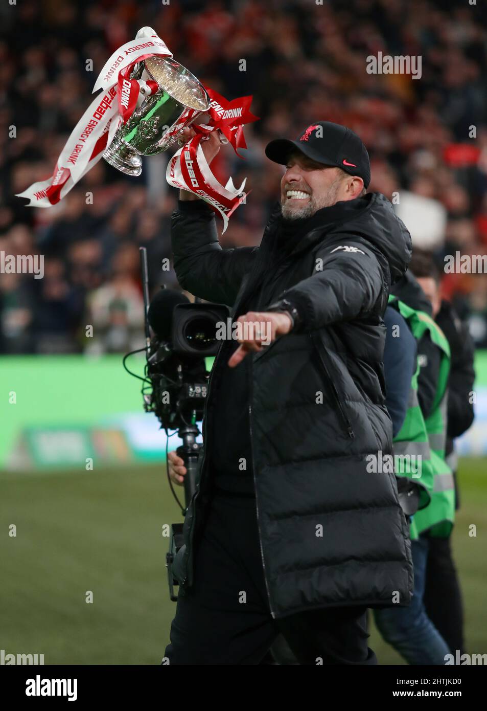 Photo Signée Jürgen Klopp Liverpool Carabao Cup - Format 12 X 10 - Certification Et Preuve Photo - Collector Football
