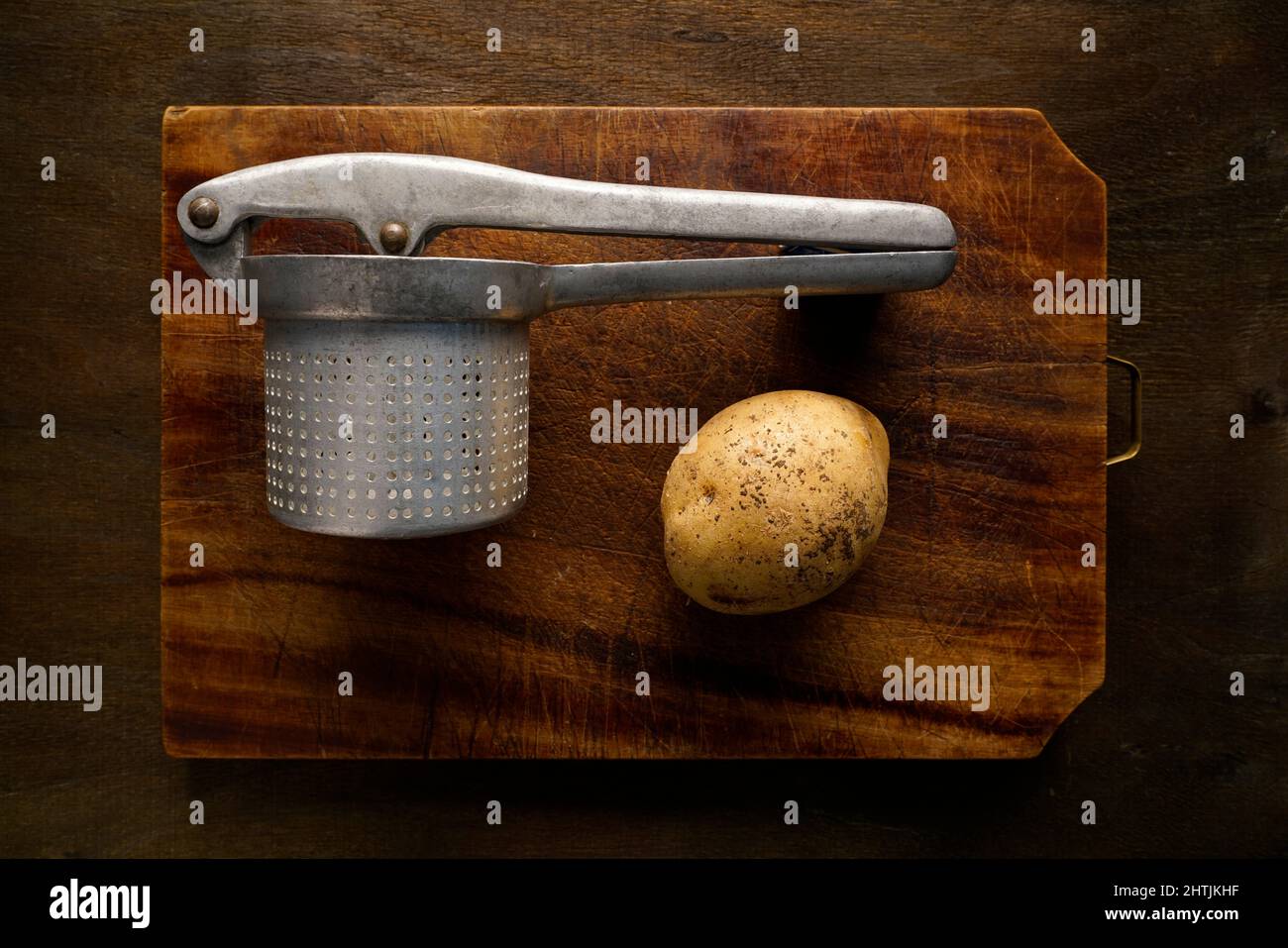 Vintage Wooden Handle Potato Masher, Meat Tenderizer, Wooden